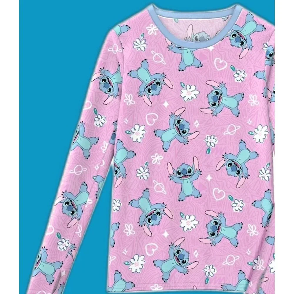 Climateright By Cuddl Duds DISNEY STITCH Girl's XS Thermal Set SIZE 4-5 NEW